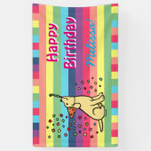 Yellow Labrador Birthday Party Confetti Horizontal Spandoek (Verticaal)