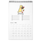 Yellow Labrador Cartoon Birthday Calendar Kalender (Jan 2026)