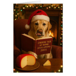 Yellow Labrador 'Cheese Tax' Christmas card