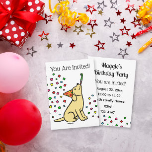 Yellow Labrador Confetti Verjaardagsfeest Kaart