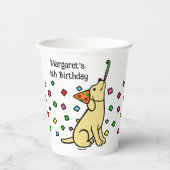 Yellow Labrador Confetti Verjaardagsfeest Papieren Bekers (Voorkant)