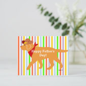 Yellow Labrador Cowboy Cartoon Briefkaart (Staand voorkant)