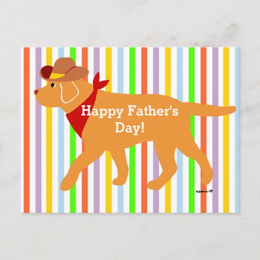 Yellow Labrador Cowboy Cartoon Briefkaart (Voorkant)