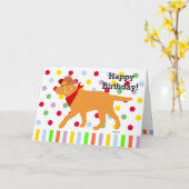 Yellow Labrador Cowboy Cartoon Kaart (Gele Bloem)