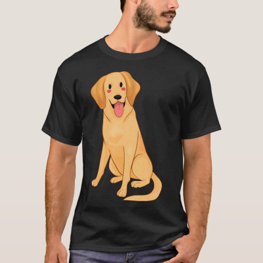 Yellow Labrador Design T-shirt (Voorkant)