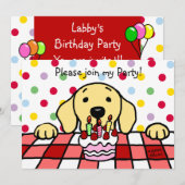 Yellow Labrador die je Birthday toekijkt Kaart (Voorkant / Achterkant)