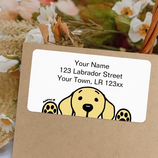 Yellow Labrador die naar je kijkt Etiket