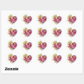 Yellow Labrador & Docent's Heart Cartoon Ronde Sticker (Vel)