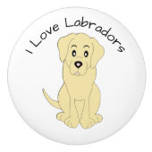 Yellow Labrador Dog Design Keramische Knop (Voorkant)