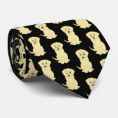Yellow Labrador Dog Design Stropdas (Opgerold)