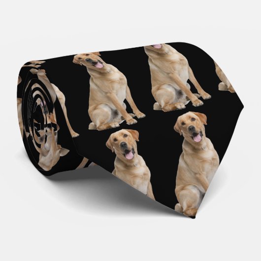 Yellow Labrador Dog Stropdas (Opgerold)