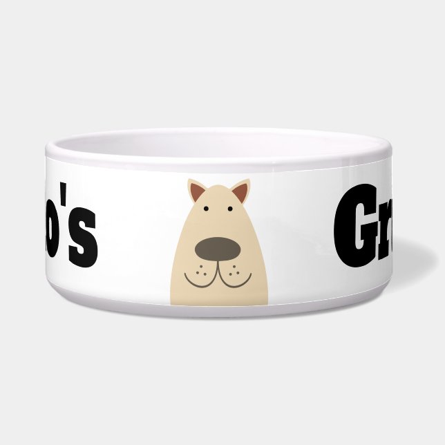 Yellow Labrador Dog Voerbakje (Voorkant)