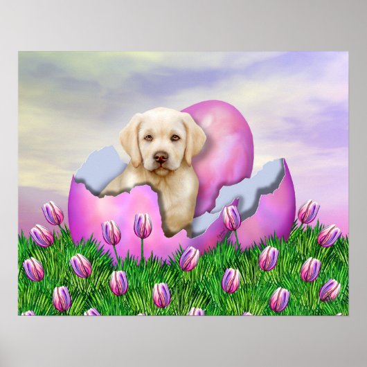 Yellow Labrador Easter Surprise Poster (Voorkant)