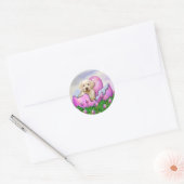 Yellow Labrador Easter Surprise Ronde Sticker (Envelop)