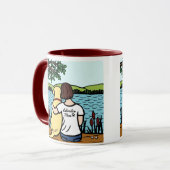 Yellow Labrador en mam 2 Mok (Voorkant links)