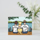 Yellow Labrador en mam en pap Briefkaart (Staand voorkant)
