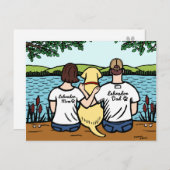 Yellow Labrador en mam en pap Briefkaart (Voorkant / Achterkant)