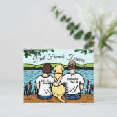 Yellow Labrador en mam en pap Briefkaart (Staand voorkant)