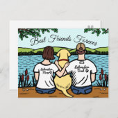 Yellow Labrador en mam en pap Briefkaart (Voorkant / Achterkant)