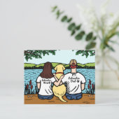 Yellow Labrador en mam en pap Long Briefkaart (Staand voorkant)