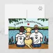 Yellow Labrador en mama en papa Briefkaart (Voorkant / Achterkant)