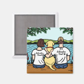 Yellow Labrador en mama en papa Magneet (Voorkant / Achterkant)