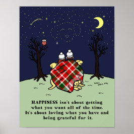 Yellow Labrador Family en Starry Sky Poster