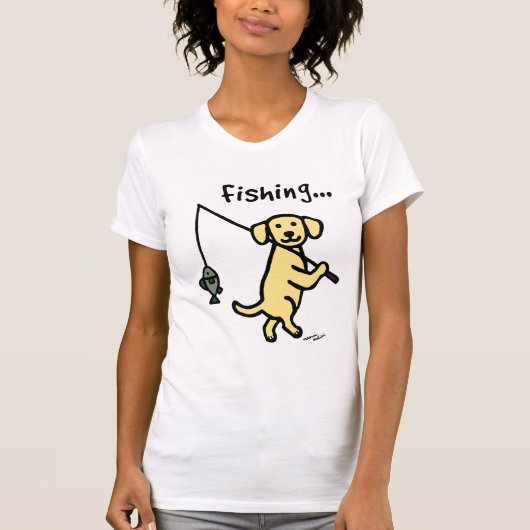 Yellow Labrador Fisherman Tshirt (Voorkant)