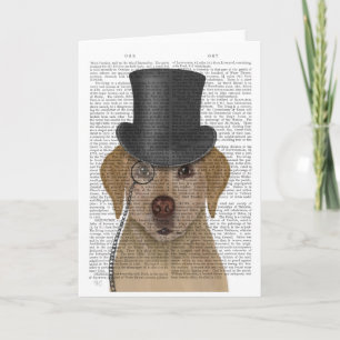 Yellow Labrador, Formal Hound and Hat Kaart