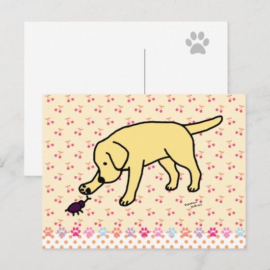 Yellow Labrador Friendly Briefkaart (Voorkant / Achterkant)