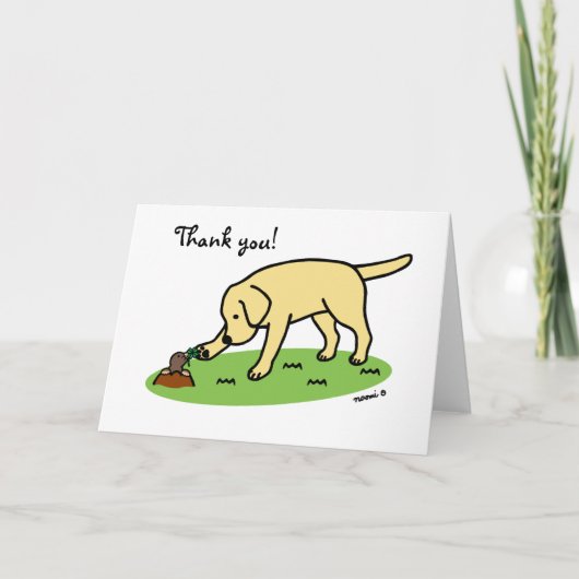 Yellow Labrador Friendly Thank You Card Kaart (Voorkant)