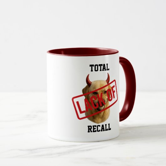 Yellow Labrador funny 'Lack of Recall' Mug Mok (Voorkant rechts)