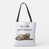 Yellow Labrador Gemengde Ras Dog Quote Canvas tas (Achterkant)