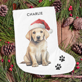 Yellow Labrador gepersonaliseerd Hondenliefhebber Grote Kerstsok
