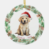 Yellow Labrador gepersonaliseerd Hondenliefhebber  Keramisch Ornament (Voorkant)