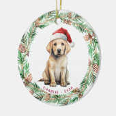 Yellow Labrador gepersonaliseerd Hondenliefhebber  Keramisch Ornament (Links)