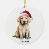 Yellow Labrador gepersonaliseerd Hondenliefhebber  Keramisch Ornament (Voorkant)