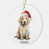 Yellow Labrador gepersonaliseerd Hondenliefhebber  Keramisch Ornament (Links)