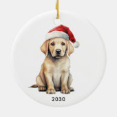 Yellow Labrador gepersonaliseerd Hondenliefhebber  Keramisch Ornament (Achterkant)