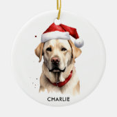 Yellow Labrador gepersonaliseerd Hondenliefhebber  Keramisch Ornament (Voorkant)
