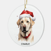 Yellow Labrador gepersonaliseerd Hondenliefhebber  Keramisch Ornament (Links)