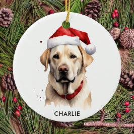 Yellow Labrador gepersonaliseerd Hondenliefhebber Keramisch Ornament
