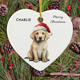 Yellow Labrador gepersonaliseerd Hondenliefhebber Keramisch Ornament