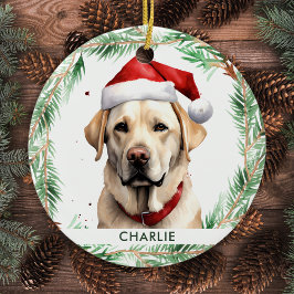 Yellow Labrador gepersonaliseerd Hondenliefhebber Keramisch Ornament