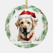 Yellow Labrador gepersonaliseerd Hondenliefhebber  Keramisch Ornament (Voorkant)