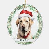 Yellow Labrador gepersonaliseerd Hondenliefhebber  Keramisch Ornament (Links)