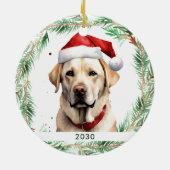 Yellow Labrador gepersonaliseerd Hondenliefhebber  Keramisch Ornament (Achterkant)