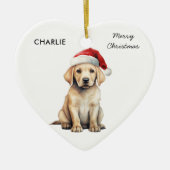 Yellow Labrador gepersonaliseerd Hondenliefhebber  Keramisch Ornament (Voorkant)