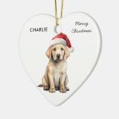 Yellow Labrador gepersonaliseerd Hondenliefhebber  Keramisch Ornament (Links)