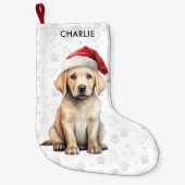 Yellow Labrador gepersonaliseerd Hondenliefhebber  Kleine Kerstsok (Voorkant)